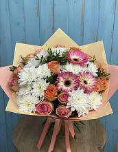 Букет цветов из:  Розы, Герберы и Хризантемы #REPLACE_PRED# Черлаке