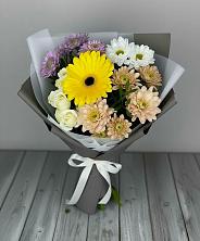 Букет цветов из:  Розы, Герберы и Хризантемы в Черлаке