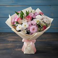 Букет цветов из:  Хризантемы, Альстромерии и Розы в Черлаке