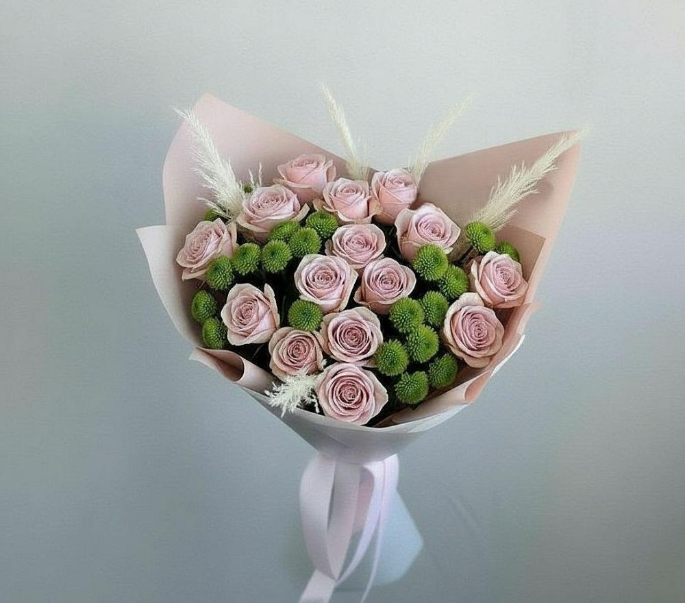 Букет цветов из: Розы и Хризантемы в Черлаке