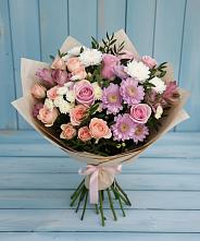 Букет цветов из:  Хризантемы, Розы и Альстромерии #REPLACE_PRED# Черлаке