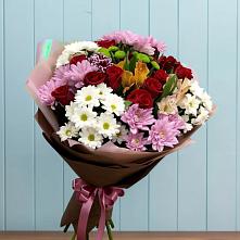 Букет цветов из:  Розы, Хризантемы и Альстромерии #REPLACE_PRED# Черлаке